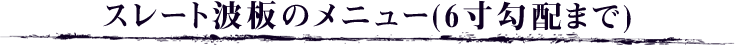 スレート波板のメニュー(6寸勾配まで)